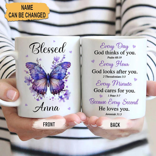 Hyturtle Personalized Christian Mug - Religious Christian Gifts For Women - Encouragement Religious Gifts For Mom Her - Bible Verse Present Decor - Custom Name Coffee Cup Ceramic Mug 11 oz 15 oz