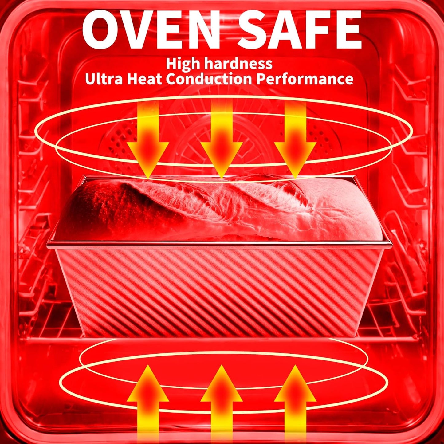 Pullman Loaf Pan with Lid 13x4, Large Bread Pan for Homemade Sandwich with Cover, 2.2lb Long Bread Loaf Tin for Sourdough, Nonstick & Easy Clean (Gold)