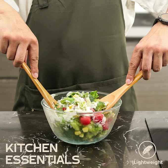 Wooden Spoons for Cooking - 6-Piece Wooden Utensil Set with Spatulas & Spoons, Heat-Resistant, Eco-Friendly Kitchen Utensils for Non-Stick Cookware (NightMare)