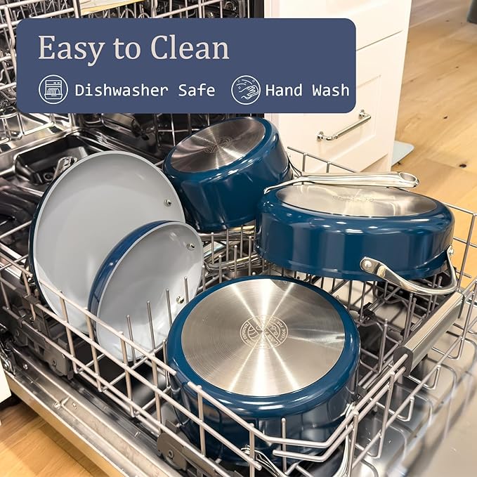 Nonstick Ceramic Frying Pan 10" Non Toxic Cooking Skillet for Eggs Pancakes & Stir Fry, Even Heat Distribution, PTFE/PFOA/PFAS Free, All Cookops Compatible, Stainless Steel Handle, Cream