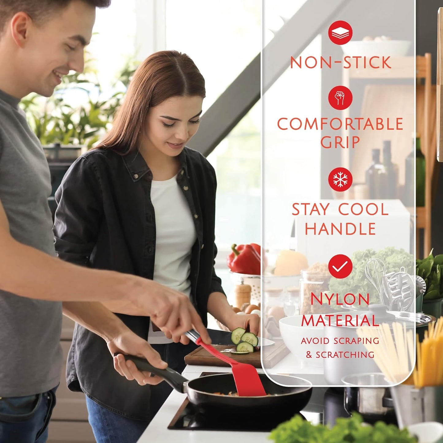 Kitchen Utensils Set 35 PCS Cooking Utensils Set, Nonstick and Heat Resistant Nylon Stainless Steel Silicone Spatula Set - Kitchen Gadgets Home Essentials Kitchen Accessories, Apartment Must Haves