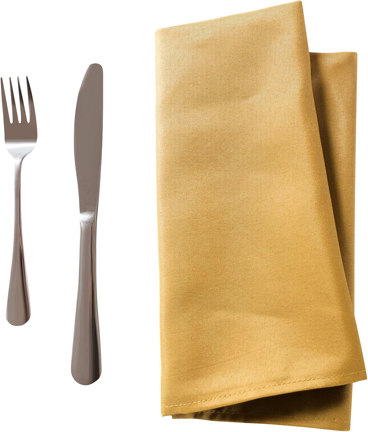 Bailarina Cloth Napkins Set of 80,17x17 inches Dinner Napkins Cloth Washable,Polyester Square Table Cloth Napkin Bulk with Hemmed Edges Ideal for Banquets, Parties and Weddings-Gold