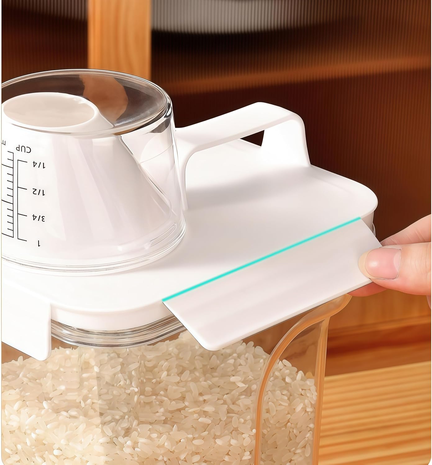 Airtight Food Storage Canisters with Measuring Cup - Ideal for Cereal, Flour & Sugar | Kitchen Pantry Organization Containers, Dry Food Storage (1500ml)