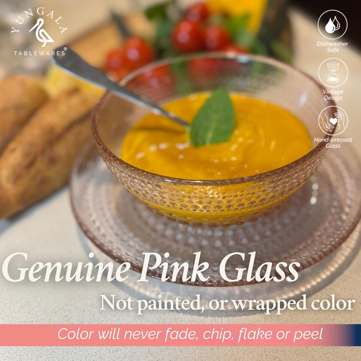 Yungala Pink Glass Bowl