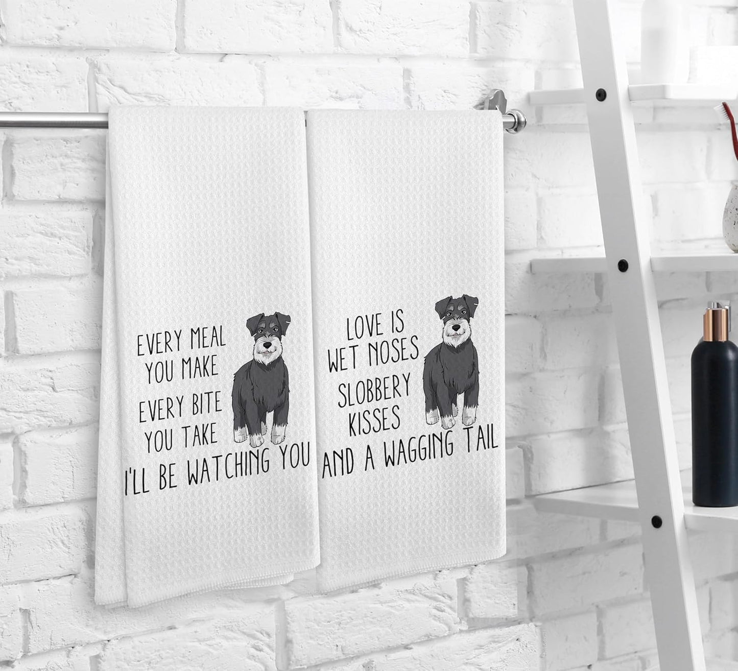 Schnauzer Towel - 2 Piece Kitchen Towel Set for Schnauzer Fans - 1624 Inches