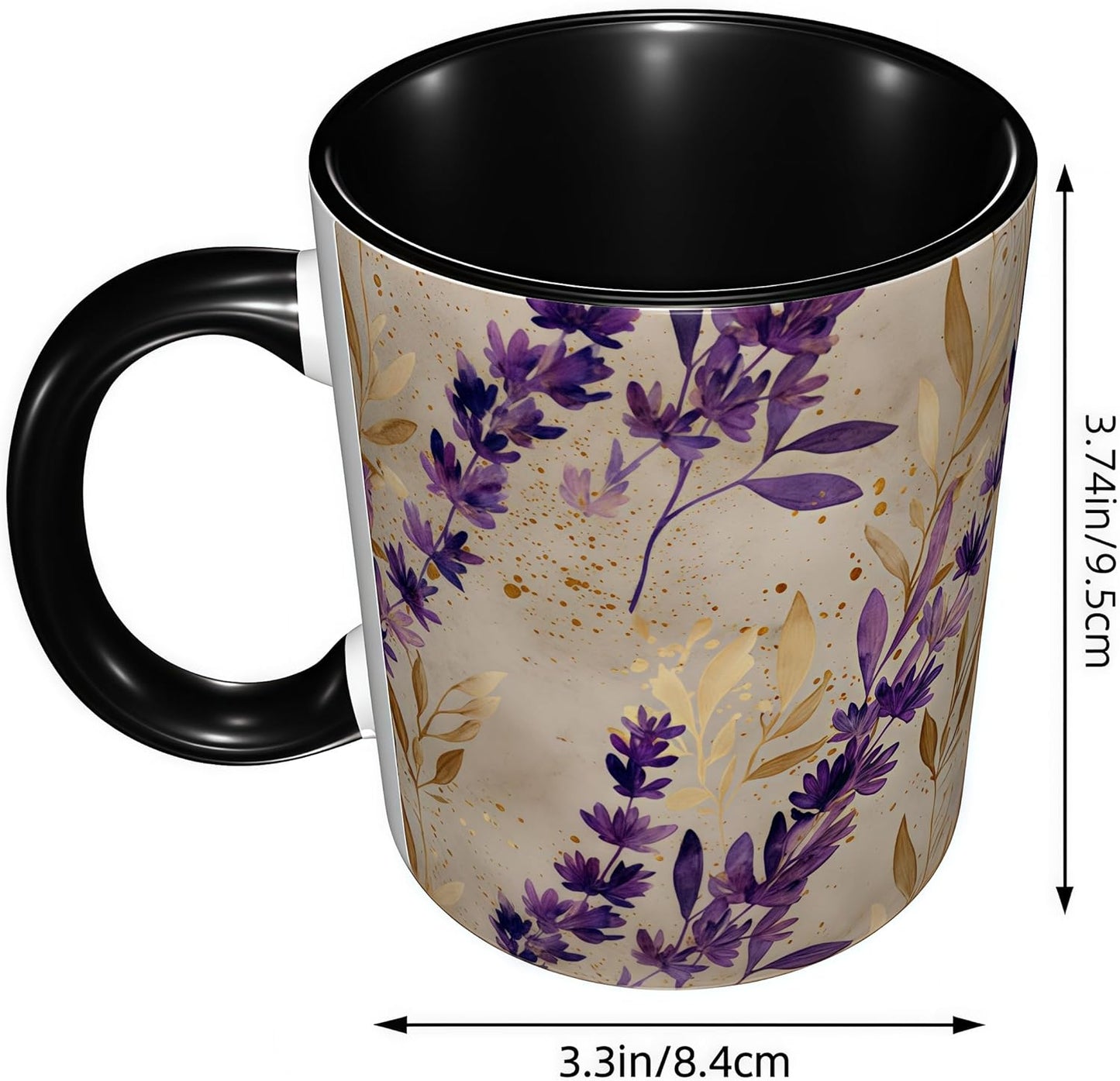 FyLybois Floral Coffee Mug Ceramic Coffee Cup with Handle Microwave Safe for Home or Office Gifts for Women and Men