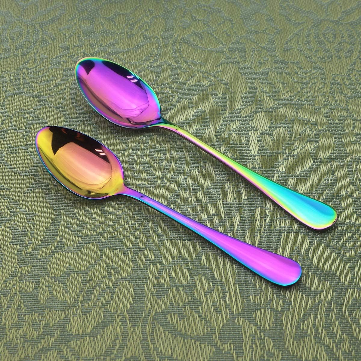 Gugrida 20-Piece Mirror Polished Reusable Utensils Vitalt Healthy & Eco-Friendly Stainless Steel Rainbow Flatware Tableware Dinnerware Set, Shiny Cutlery Knife Fork Spoon Set, Service for 4