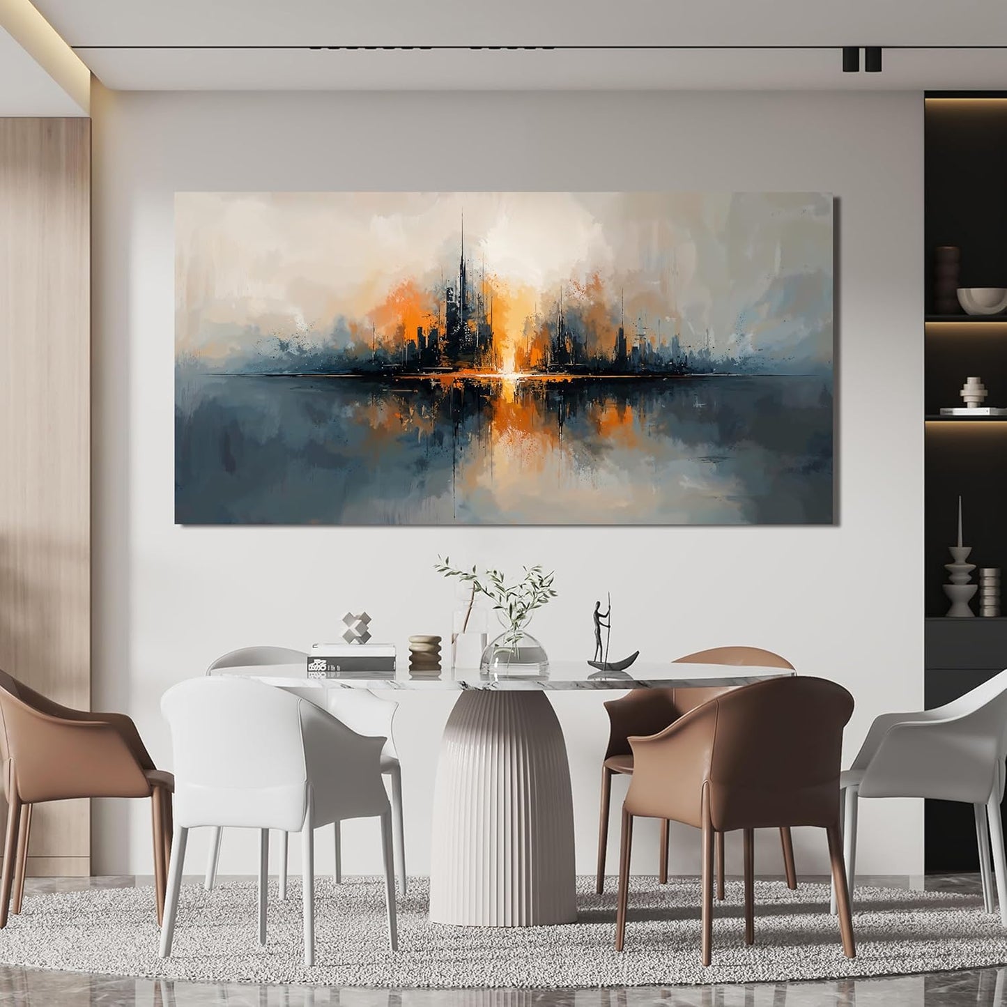 Abstract Wall Art Decor Modern Black Wall Art Prints Abstract Canvas Art Wall Decor Wall Art Pictures For Living Room Canvas City Wall Art Decorations Artwork For Walls Bedroom Ofifice Home Decor 20" X 40"