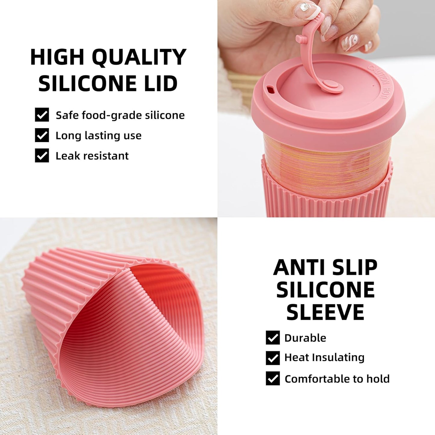 Travel Coffee Mug Pink, Ceramic Coffee Mug With Lid And Drinking Straw(15oz/450ml), Handcrafted Novelty Travel Mugs, Microwave & Dishwasher Safe Tumbler With Lid, Unique Gifts