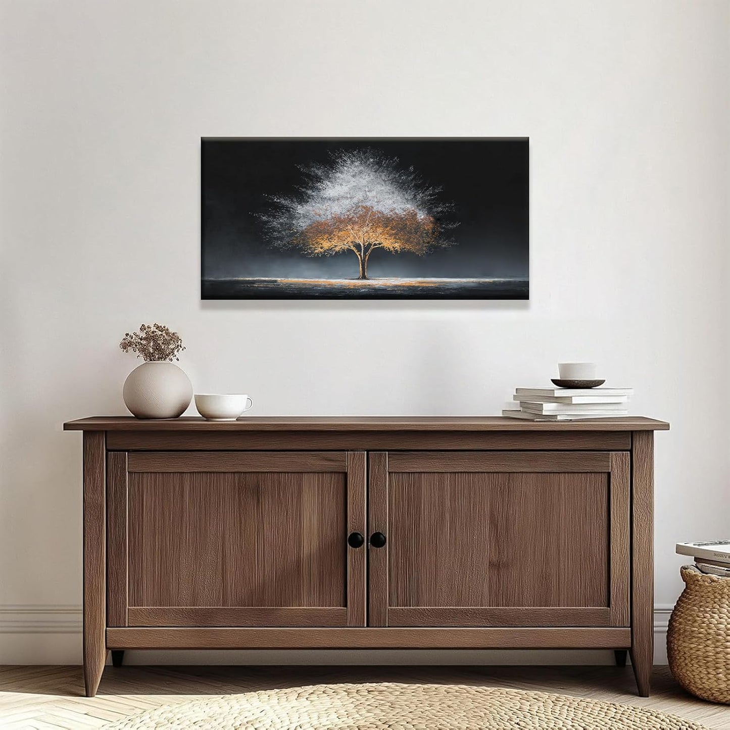 Burning Gray Tree Of Life Wall Art Canvas Art Wall Decor Modern Artwork Abstract Wall Art For Living Room Bedroom Apartment Kitchen Bathroom Office 20x40 Inch Canvas Prints