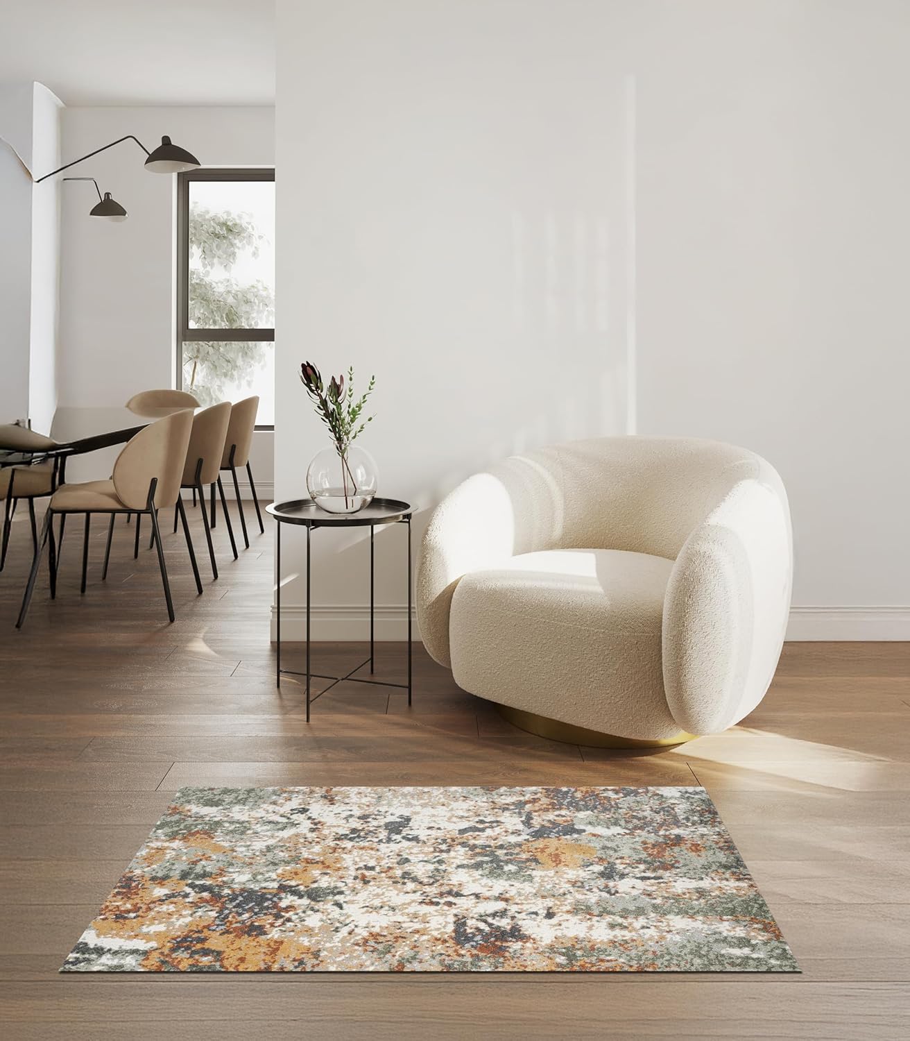 Keen Home Design Area Rugs - 3x5 Non-Shedding, Abstract Rugs for Kitchen, Living Room, Bedroom, Dining Room, Entryway - Size: 3' x 5', Multi