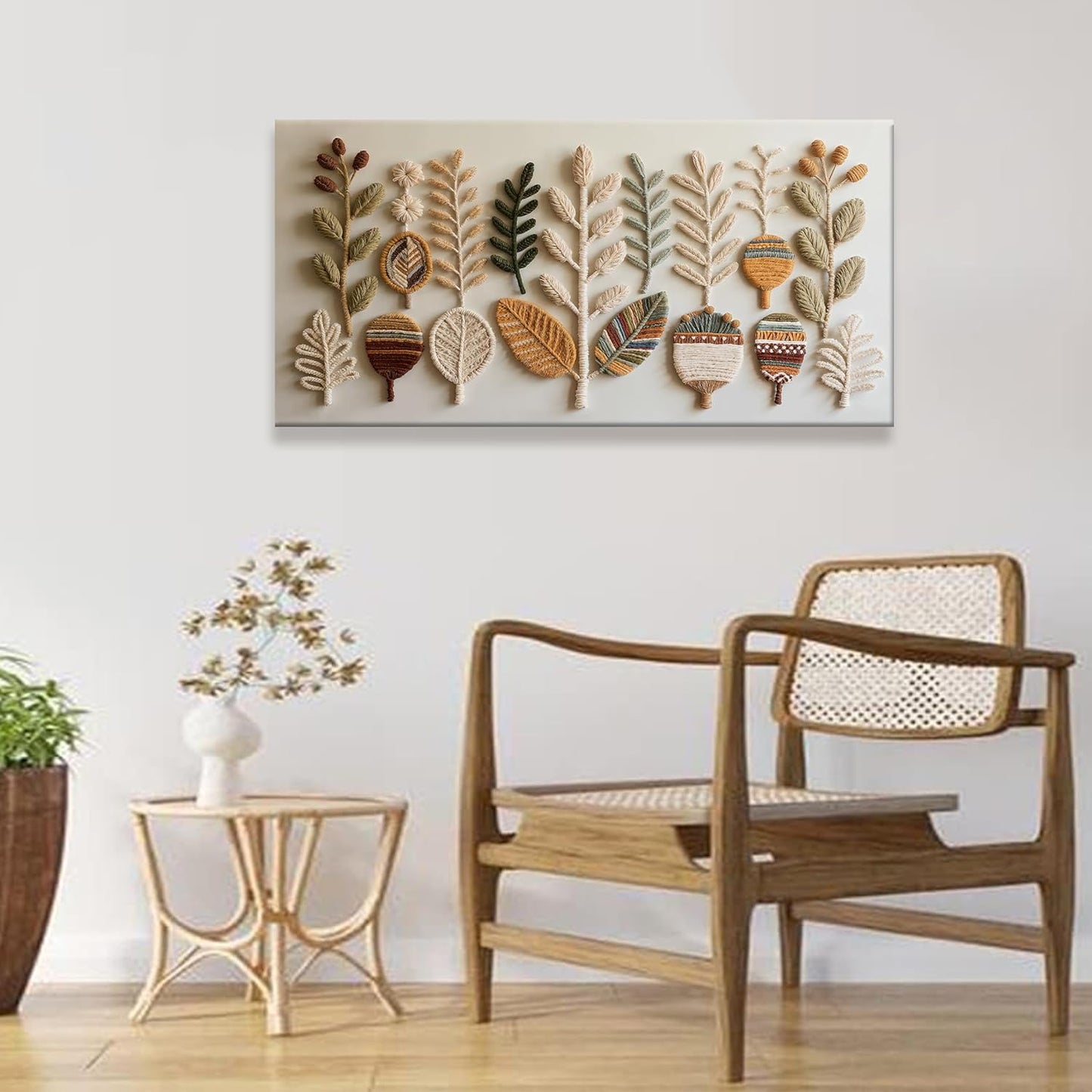 Tsomzxng Canvas Art Wall Decor Print Modern Boho Wall Art Prints Minimalist Paintings White Wall Art Pictures For Bedroom Kitchen Office Home Artwork 20" X 40" Ready To Hang