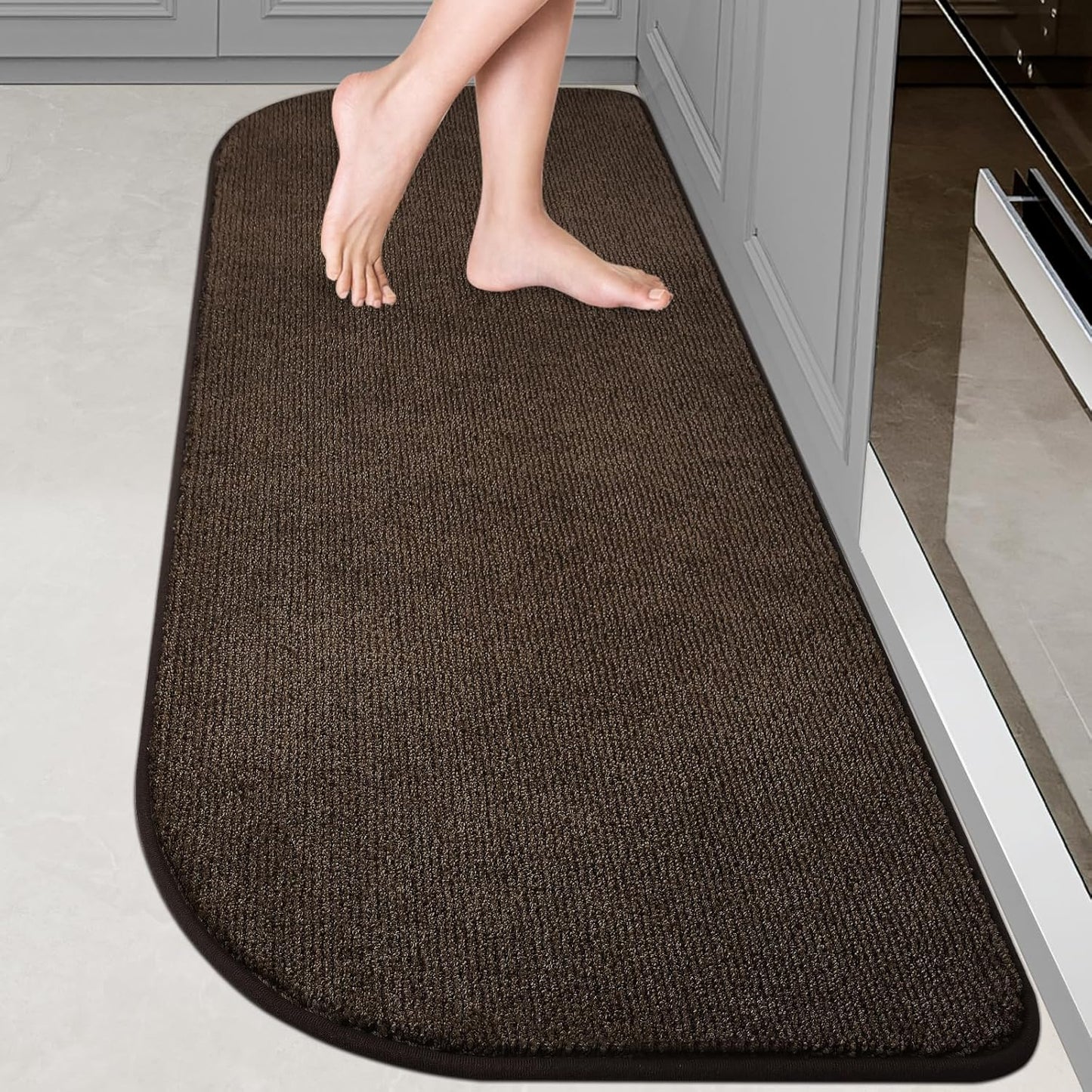 Washable Kitchen Rug 24" x 70" / 60cm x 180cm, Non Slip Kitchen Mat for Floor, Absorbent Indoor Entryway Runner Rug for Laundry, Bathroom, Bedroom (Roll Packing)