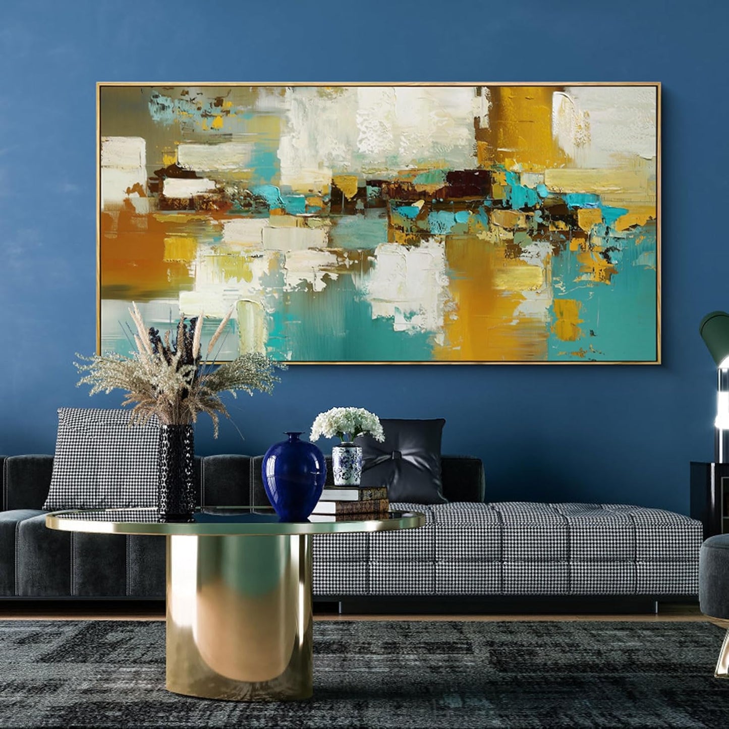 XLSJERST Large Framed Wall Art - Paintings Wall Decor Abstract Canvas Wall Art Artwork for Bedroom Huge Wall Pictures for Living Room Bedroom 29x58 Inches