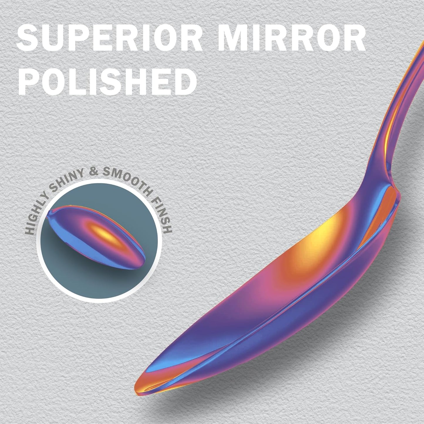 Runfly 20 Piece Hammered Rainbow Silverware Set, 18/10 Stainless Steel Flatware Set, Modern Kitchen Utensil Set Service for 4, Tableware Set, Cutlery Set Including Fork Spoon and Knife