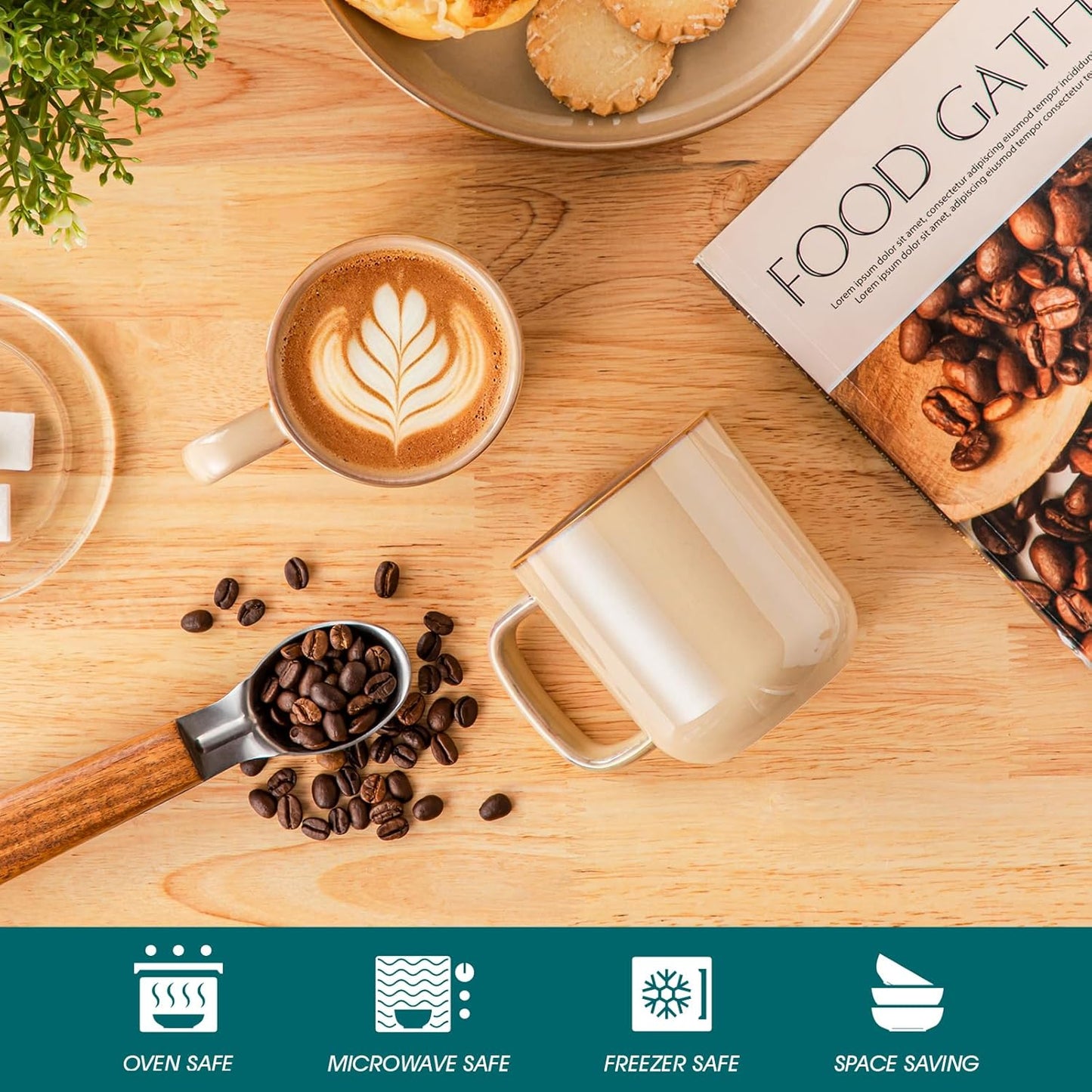 vancasso Coffee Mugs Set of 6, 12 Oz Ceramic Coffee Cups with Handle, Ceramic Unique Glaze Coffee Cup for Cappuccino, Latte, Tea, Cocoa, Dishwasher & Microwave Safe Gift Sets, Brown, Series PLAYA