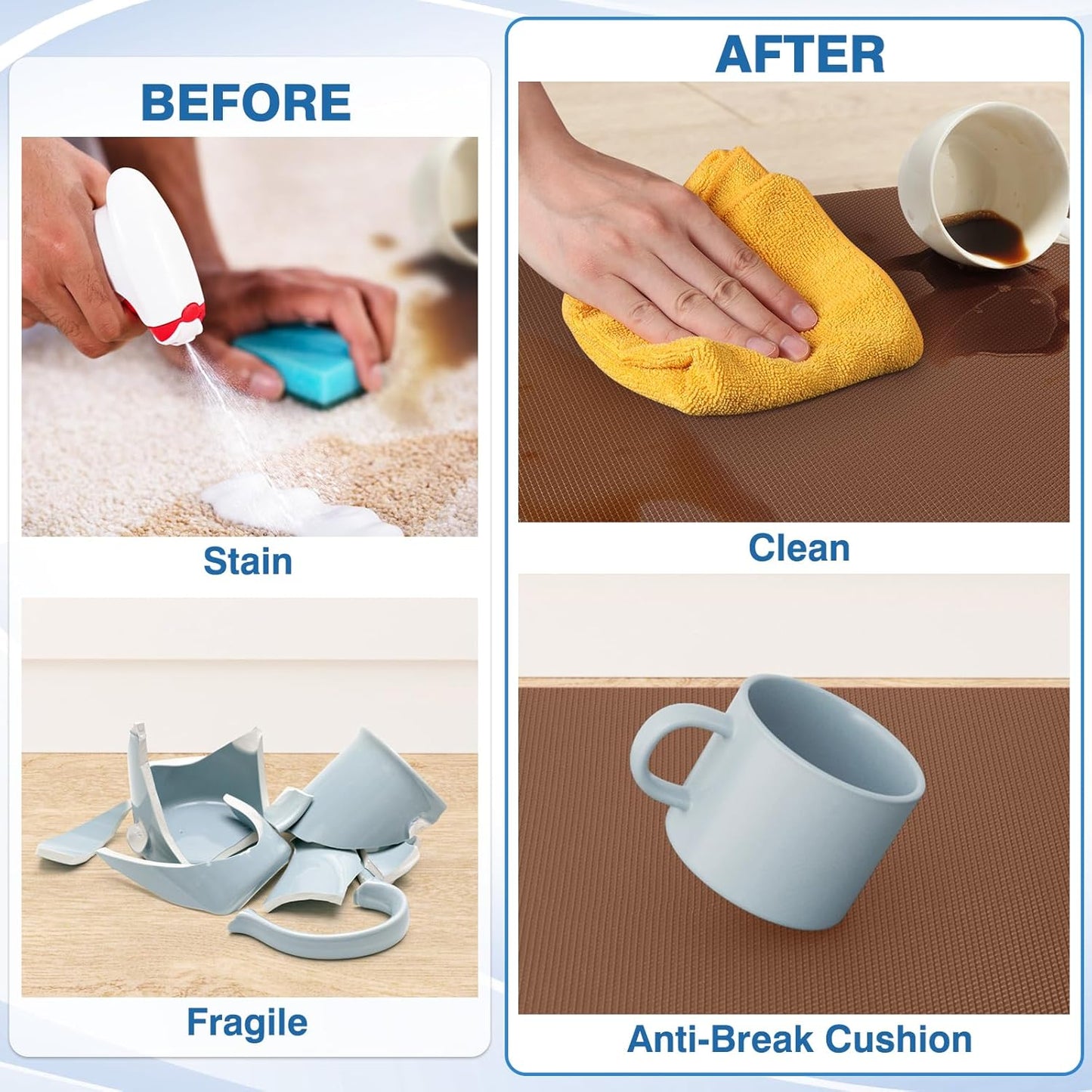 StepRite Kitchen Mats, 2PCS Kitchen Rugs, Cushioned Anti Fatigue Kitchen Mats for Floor, Non-Slip Standing Desk Mat, Waterproof Kitchen Rug Set for Floor, Office, 17.3"x30"+17.3"x47", Terracotta Brown