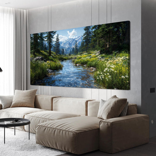 Large Canvas Wall Art Decor Nature Landscape Wall Art Prints Artwork For Walls Green Botanical Wall Art Decorations Wall Art Pictures For Living Room Canvas Art Wall Decor 24"X48" Bedroom Office Decor