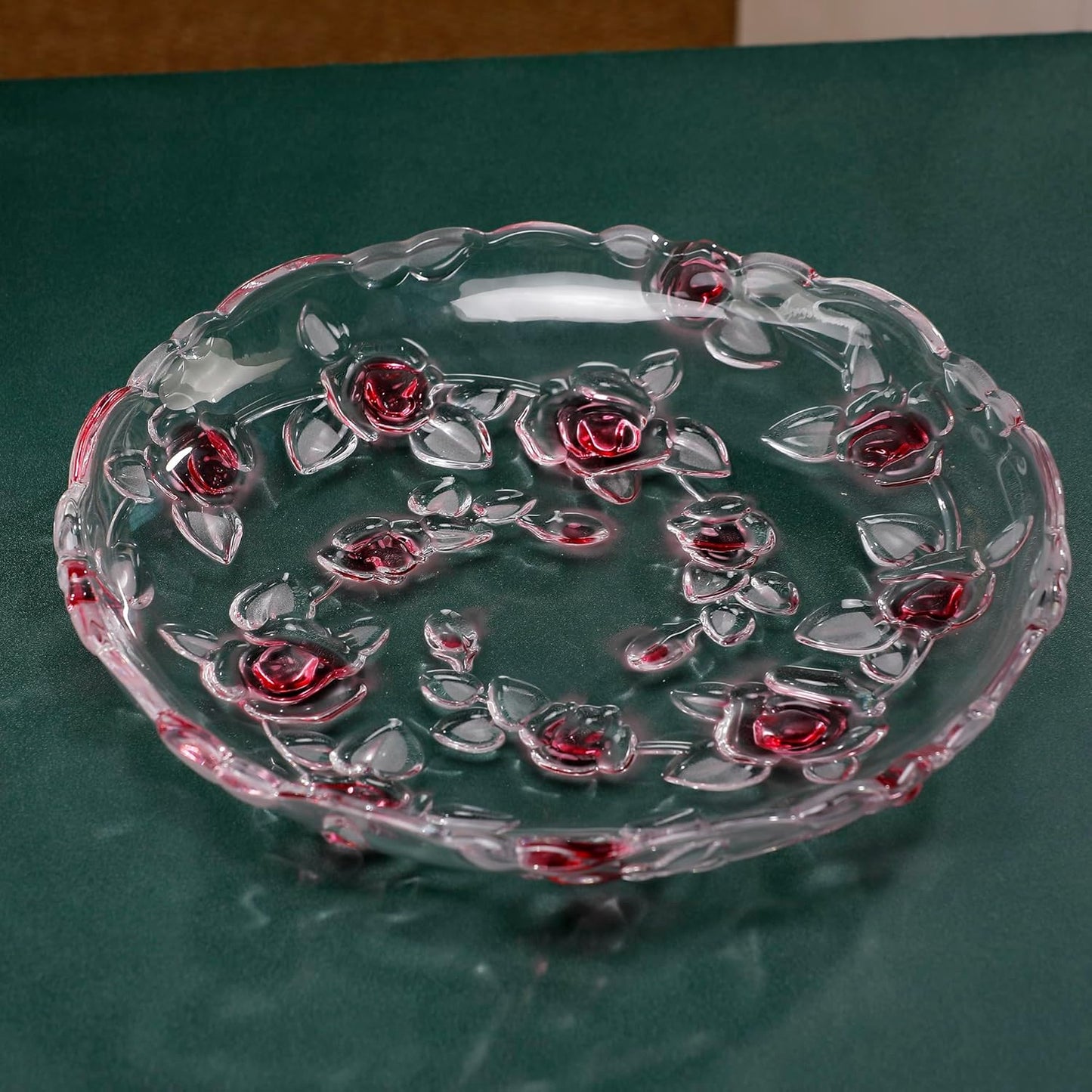 MAGCOLOR Pink Rose -shaped Large Decorative Bowl-13 inch Diameter, Modern Handicraft Pink Bowls for Home Decor, Decorative Fruit Bowl for Kitchen Counter, Stylish Key Bowl for Entry Table,