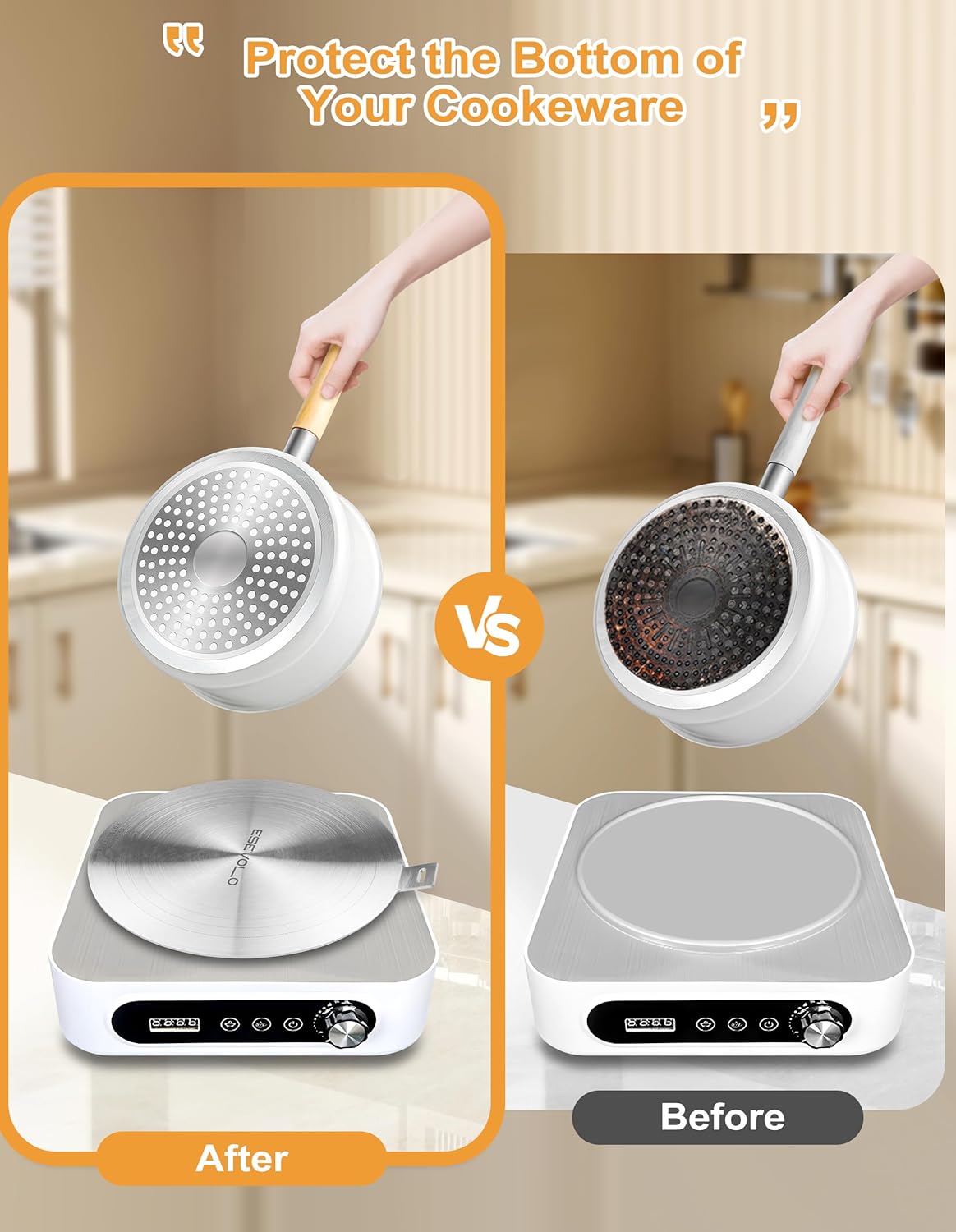 7.9 inch Heat Diffuser for Gas Stove, Stainless Steel Induction Adapter Plate, Converter Disk for Induction Cooking Plate with Detachable Handle, Red