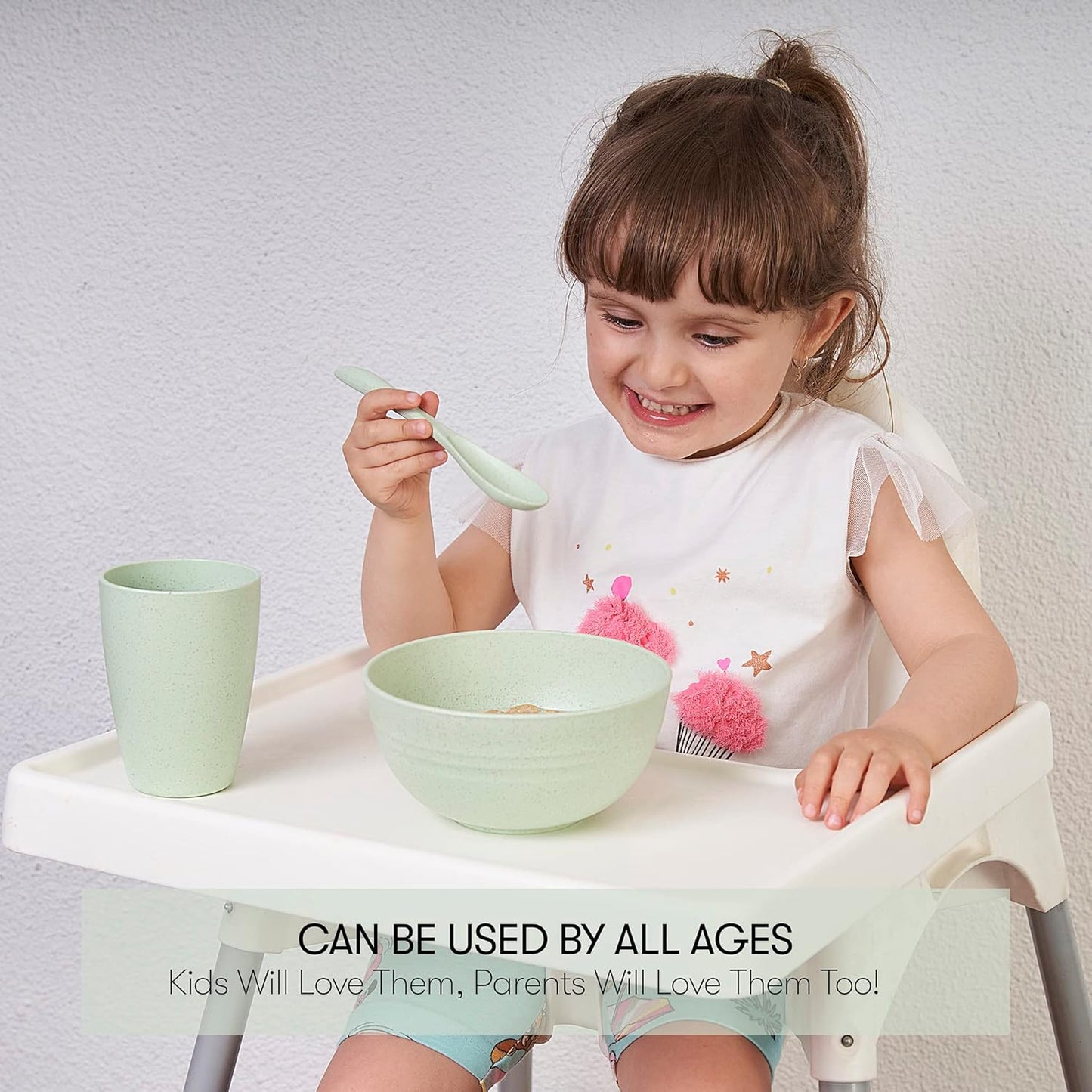 Wheat Straw Dinnerware Sets | Unbreakable Dinnerware Sets | Dishwasher Microwave Safe Dinnerware | Eco Friendly Non Breakable Dinnerware Sets | RV Outdoor Camping (Green, Service for 4 (28 pcs))