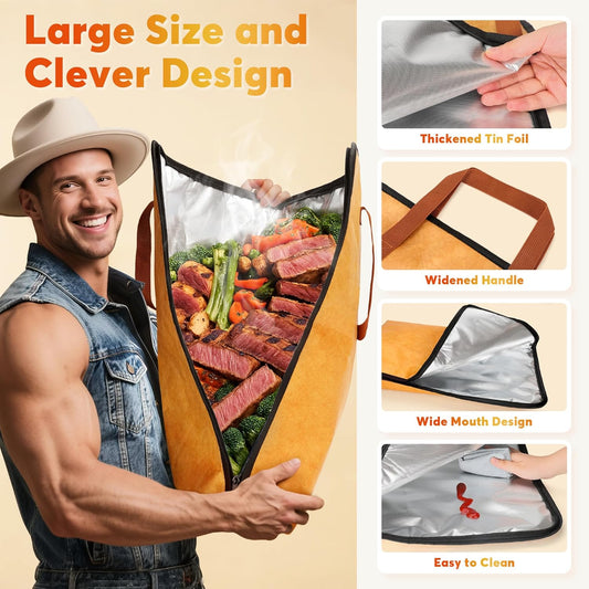 Gifts for Grandpa Papa BBQ Blanket for Resting Meat, Grandpa Grilling Gifts for Birthday Christmas Thanksgiving from Grandkids, 21in Meat Resting Blanket Insulated Reusable Wide Mouth Meat Resting Bag