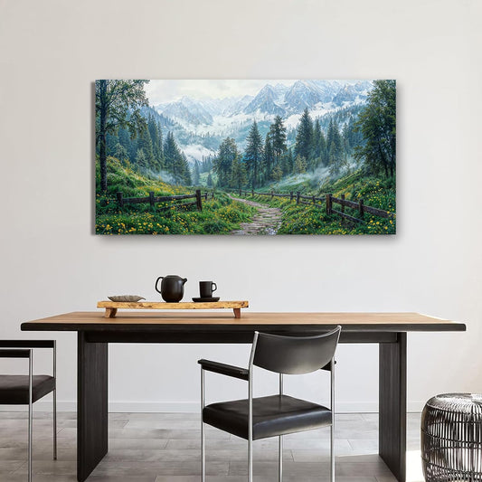 Canvas Wall Art Decor Canvas Art Wall Decor Nature Landscape Wall Art Decorations Wall Art Pictures for Living Room Artwork for Walls Modern Green Forest Wall Art Prints Bedroom Office Decor 20"X40"