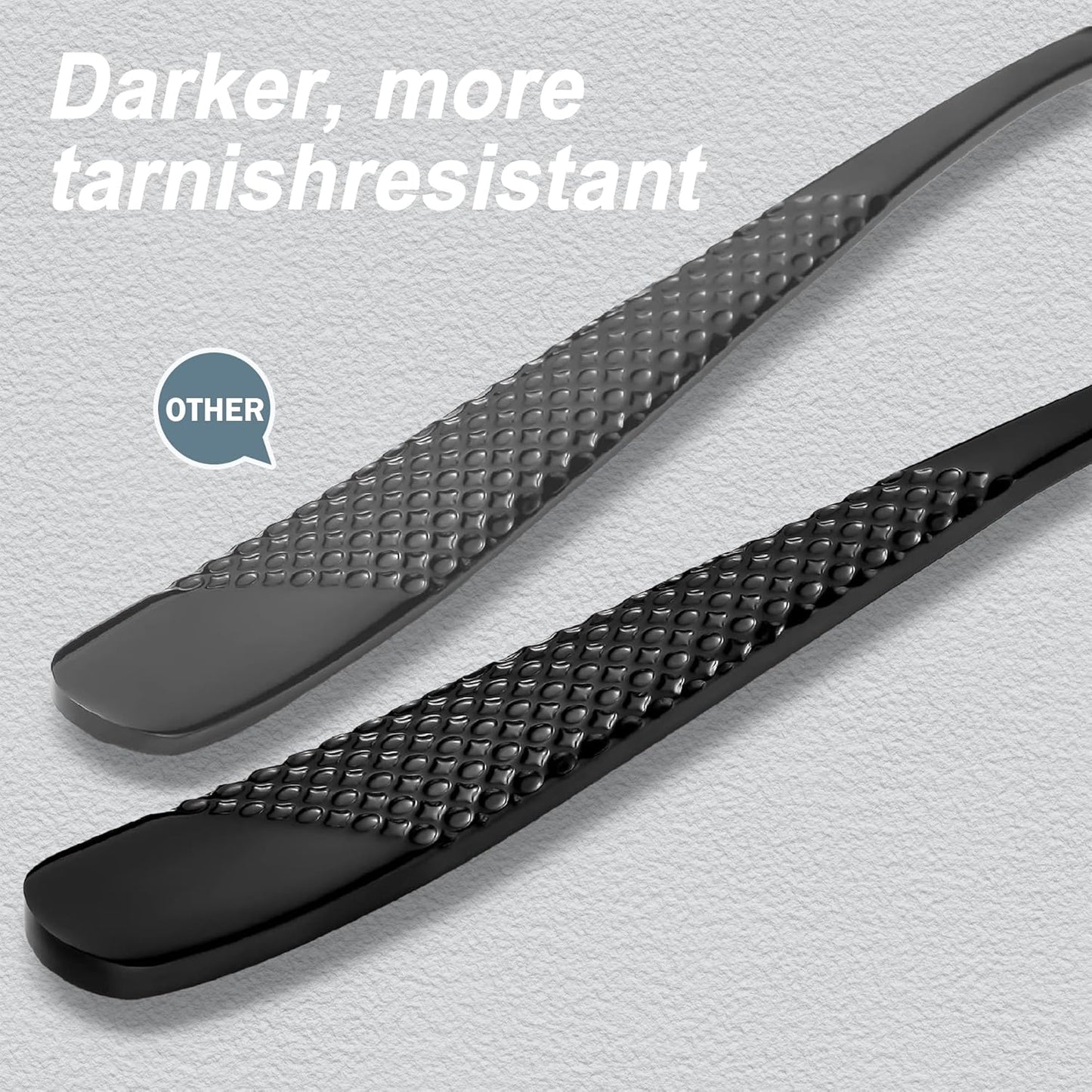 Runfly 20 Piece Hammered Black Silverware Set, 18/10 Stainless Steel Flatware Set, Modern Kitchen Utensil Set Service for 4, Tableware Set, Cutlery Set Including Fork Spoon and Knife