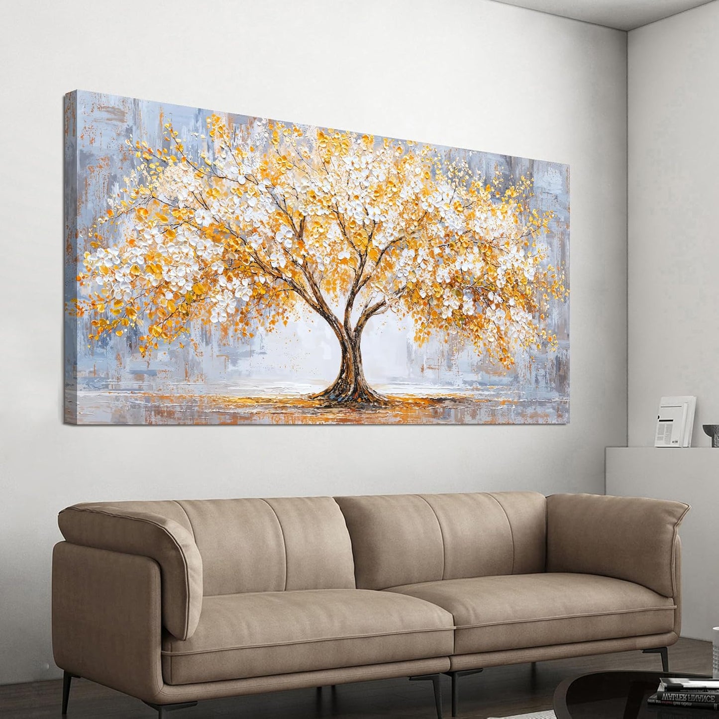 TAIJXAGSG Canvas Wall Art Decor Modern Botanical Wall Art Prints Art Work For Wall Decor Golden Tree of Life Wall Art Decorations Tree Wall Art Pictures For Living Room 20"X 40"Bedroom Office Decor