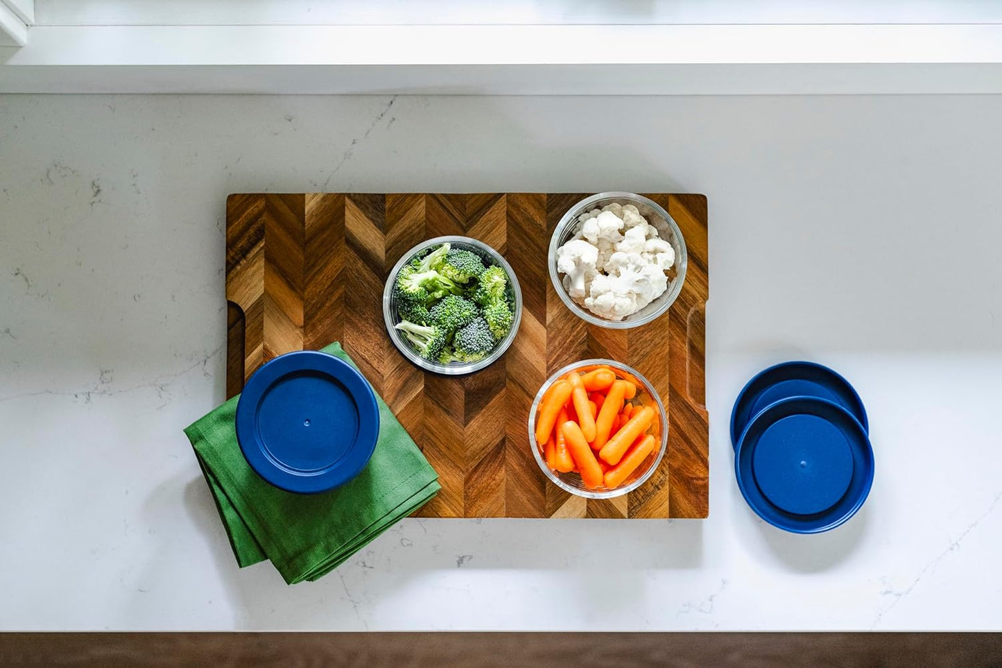 DURA LIVING 16-Piece Glass Food Storage Containers Set (8 Containers + 8 BPA-Free Lids) | 7-Ounce, Leakproof | Microwave, Freezer, Oven & Dishwasher Safe | Ideal for Meal Prep & Pantry Organization