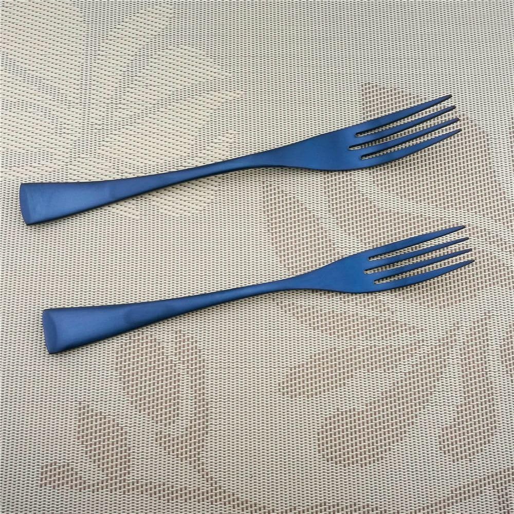 6-Piece Flatware Set,Extra Thick Heavy Duty - 18/10 Stainless Steel Cutlery Sets,High Matte Blue Finish Silverware Flatware Sets Service for 1, Use for Home,Kitchen Utensil Set