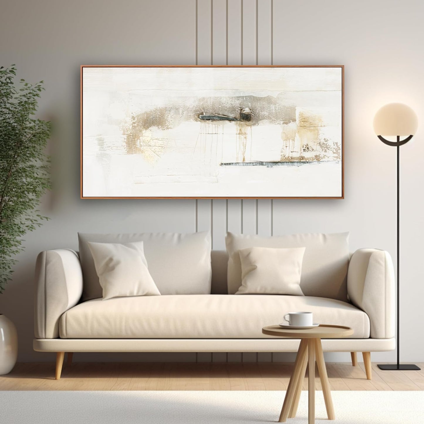 Framed Abstract Canvas Wall Art - Modern Decor, Maximalist & Minimalist Multicolor Graffiti Artwork for Living Room, Bedroom, Kitchen & Office - Ready to Hang - 24x48 Inch