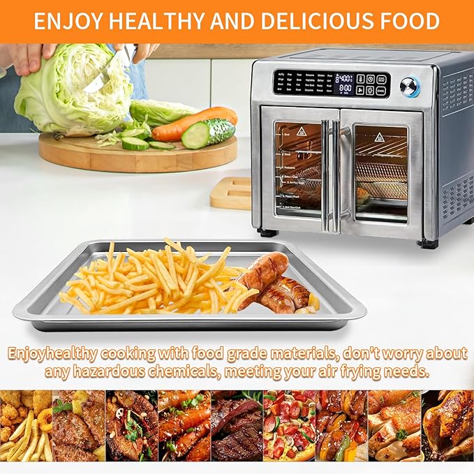 Air Fryer Replacement Tray for Emeril Lagasse Everyday 360 26 QT Extra Large Air Fryer, 12.5''×11.5'' Steel Air Fryer Accessories Grill Pan Plate Replacement Parts Rack