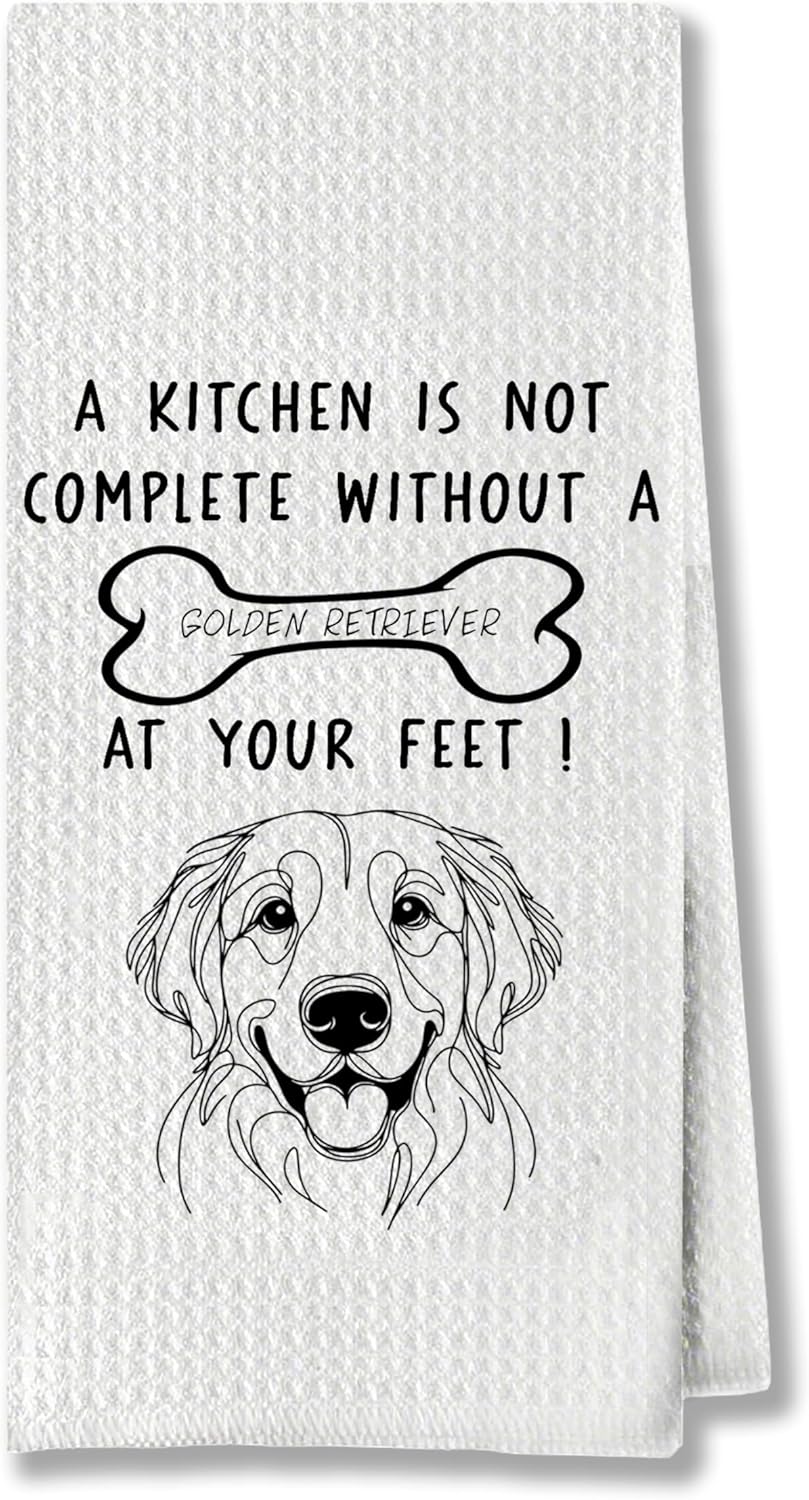 Golden Retriever Kitchen Towels, Ideal for Dog Lovers & Kitchen Decor, Great Gift for Golden Retriever Owners, 16 x 24 Inches