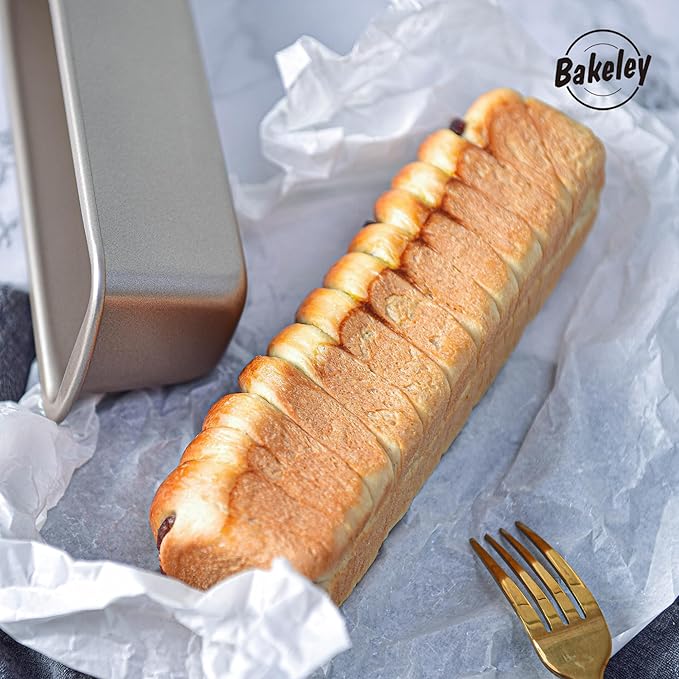 Rectangle Mini Banana Bread Loaf Pan Set, 2Pcs, 10-Inches, Mini Loaf Pans for Baking Bread, Non-Stick Carbon Steel, Bakeware for Oven Baking(Champagne Gold, 10.2" x 3.2" x 2.3")