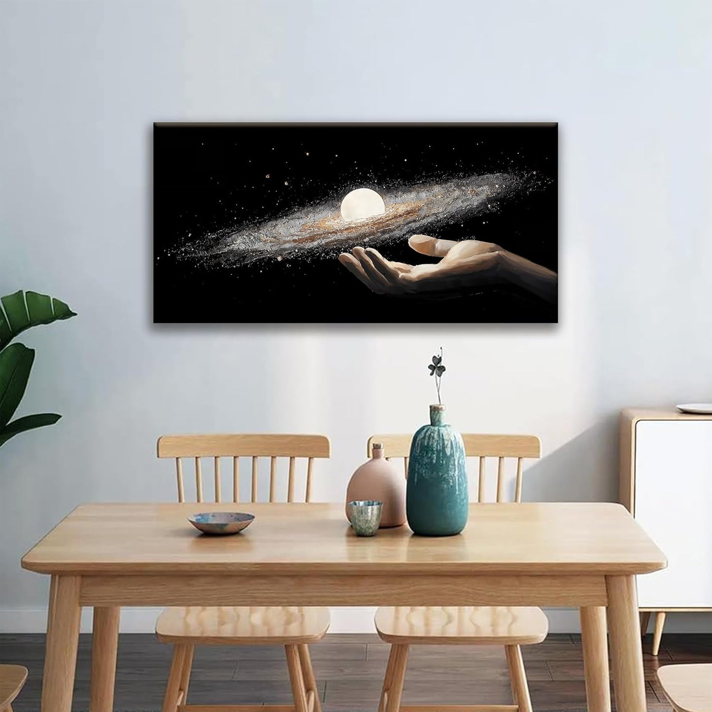 Modern Science Fiction Wall Art The Universe In Hand Abstract Art Wall Decor Canvas Wall Art For Bedroom Living Room Apartment Office Bathroom 20x40 Inch Home Wall Decor