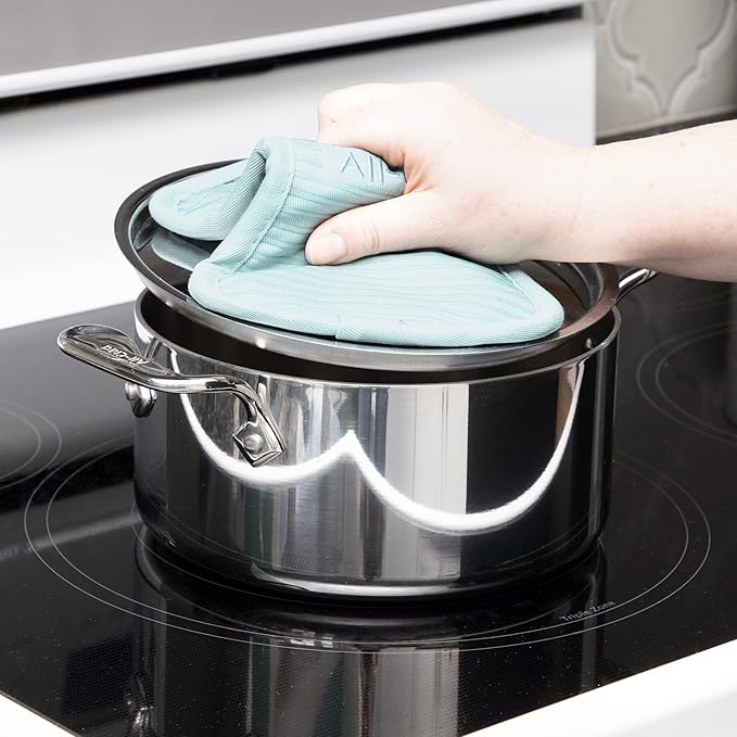 All-Clad Premium Pot Holder & Hot Pad: Heat Resistant up to 500 Degrees - 100% Cotton, 10"x6.25" Hot Pad for Kitchen and Barbeque, 1-Pack, Rainfall