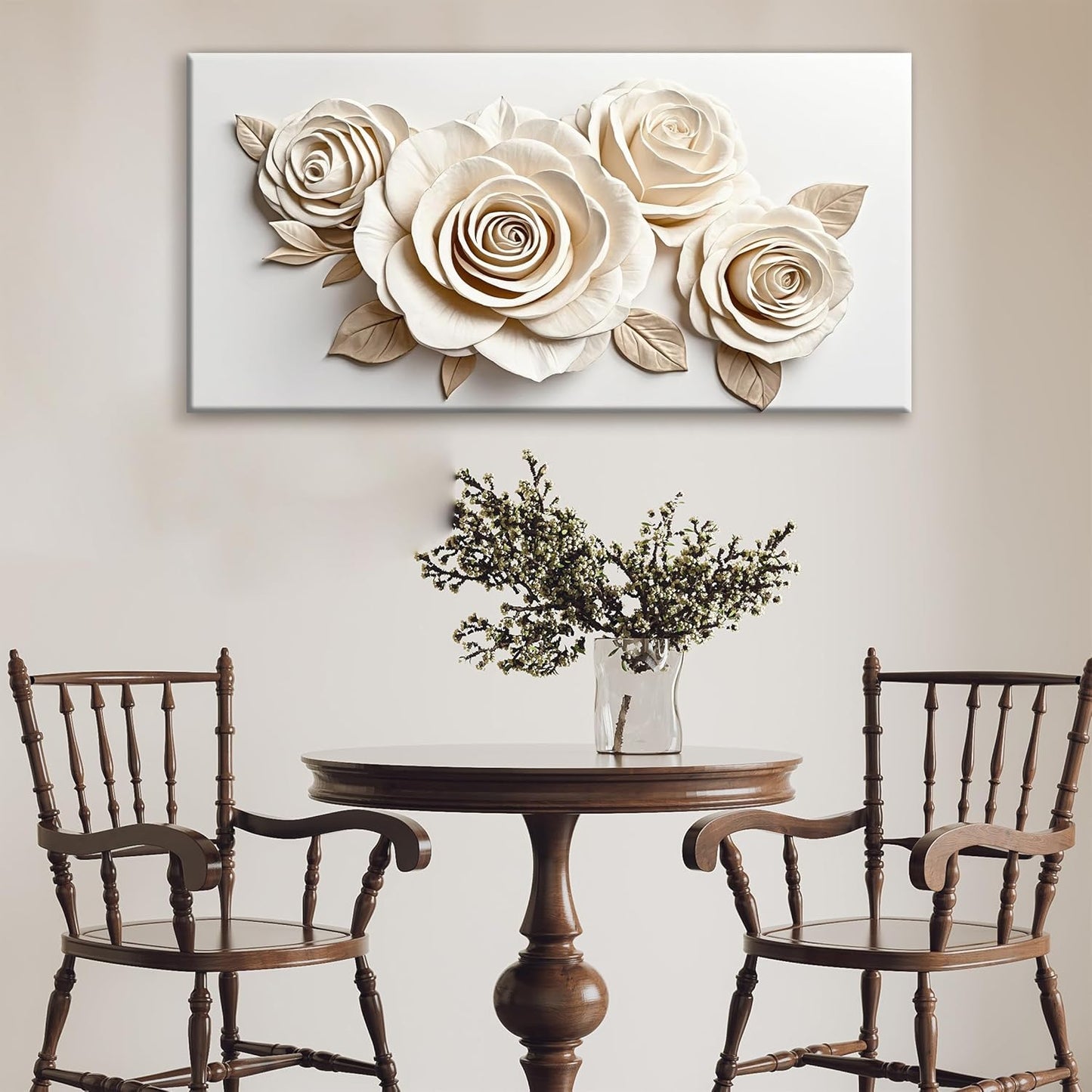 Canvas Art Wall Decor Print Paintings White Flower Wall Art Prints Pictures Decor Ready To Hang Pictures For Bedroom Bathroom And Office Kitchen Home Wall Decor Artwork 20"×40"