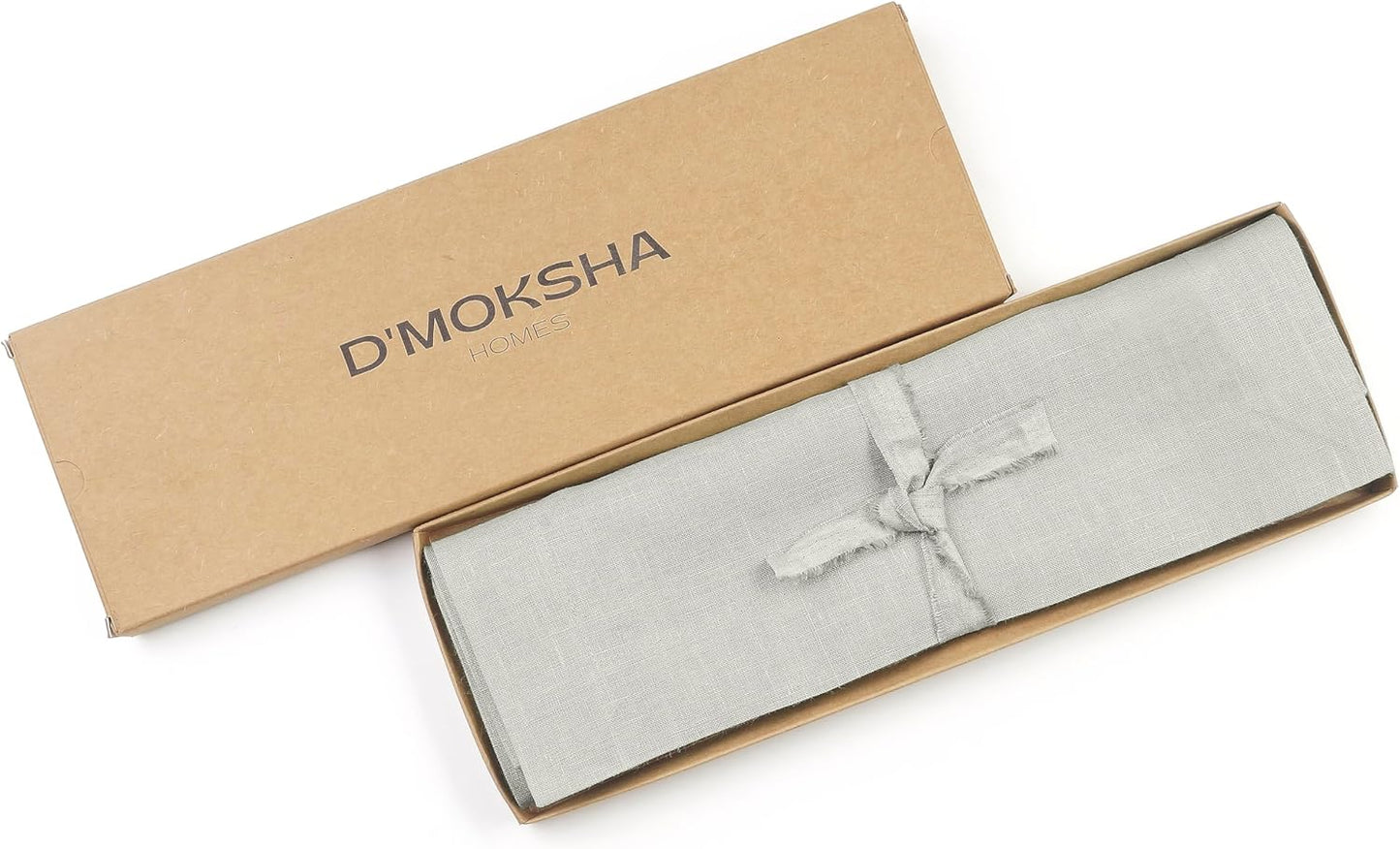 D'Moksha Homes Linen Placemats 14 x 19 Inch - Silver Grey Placemats Set of 6-100% Pure Linen Table Place Mats for Fall, Autumn and Halloween - Handcrafted and Machine Washable