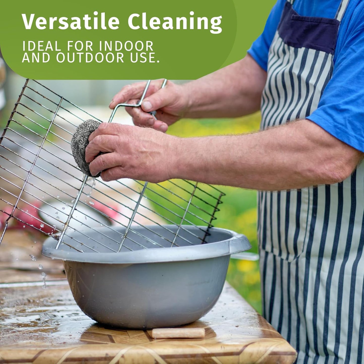 Brheez Stainless Steel Cleaner Scouring Pads [12 Pack] - Industrial & Commercial Strength Large Cleaning Supplies Dish Sponge - Individually Wrapped 30 Gram