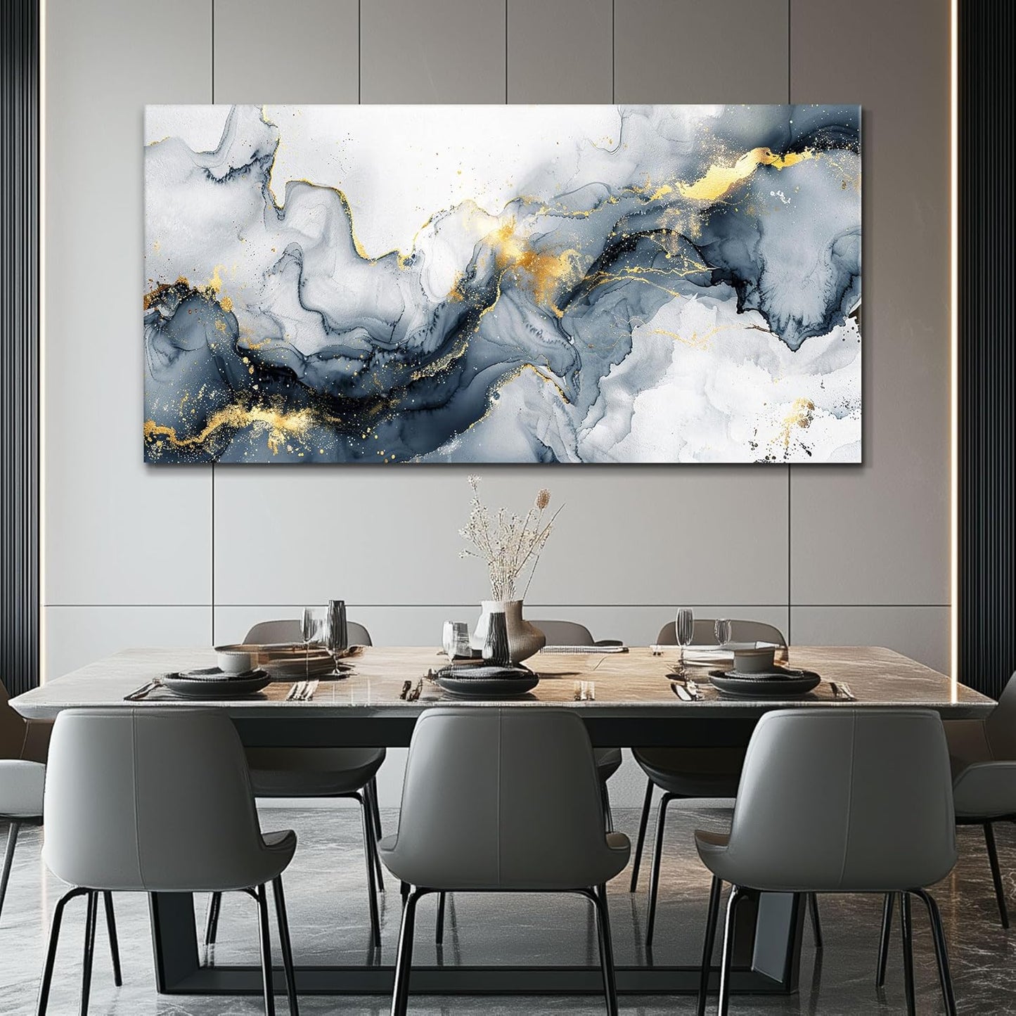 KELIYUAN Canvas Wall Art Large Wall Decor For Living Room For Bedroom Office Decorations Minimalism Ink Paintings Abstract Wall Pictures Artwork Ready to Hang Modern Decor Hotel Mural 24"x48"