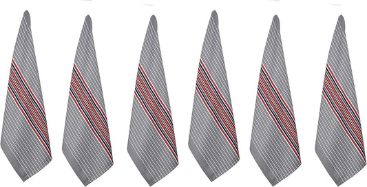 Urban Villa Kitchen Towels Waffle Stripes Dish Towels for Kitchen Grey Color Set of 6 Kitchen Towels Highly Absorbent Cotton Over Sized 20X30 in with Mitered Corners Kitchen Hand Tea Towels