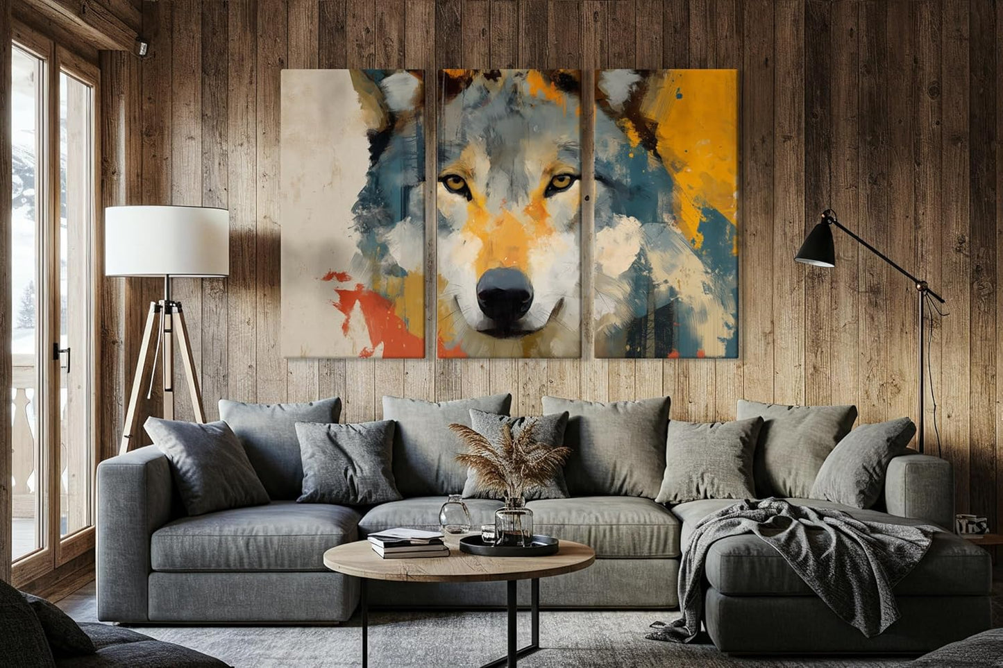 Wildlife Canvas Prints - Wild Animals Home Decor - Medium, Large, and Extra Large Wall Art for Living Room, Bathroom, Kitchen (Primal Palette, 55L" x 83W"- 3 Panels)