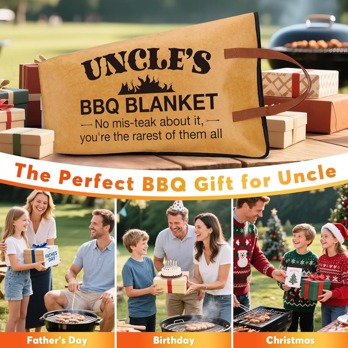 Gifts for Uncle BBQ Blanket for Resting Meat, Birthday Christmas Thanksgiving Gifts for Uncle from Niece Nephew,21in Meat Resting Blanket Insulated Reusable Wide Mouth Meat Resting Bag,BBQ Accessories