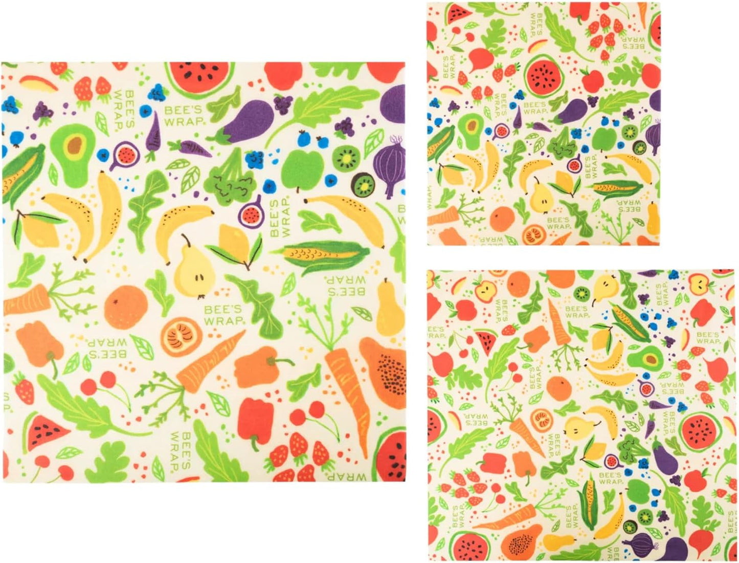 Bee's Wrap Beeswax Wraps for Food - Made in USA Reusable & Organic Food Wraps, Sandwich Wrap & Bowl Covers - Eco-Friendly Alternative to Aluminum Foil & Plastic Wrap, Garden Party 3 Pack (S, M, L)