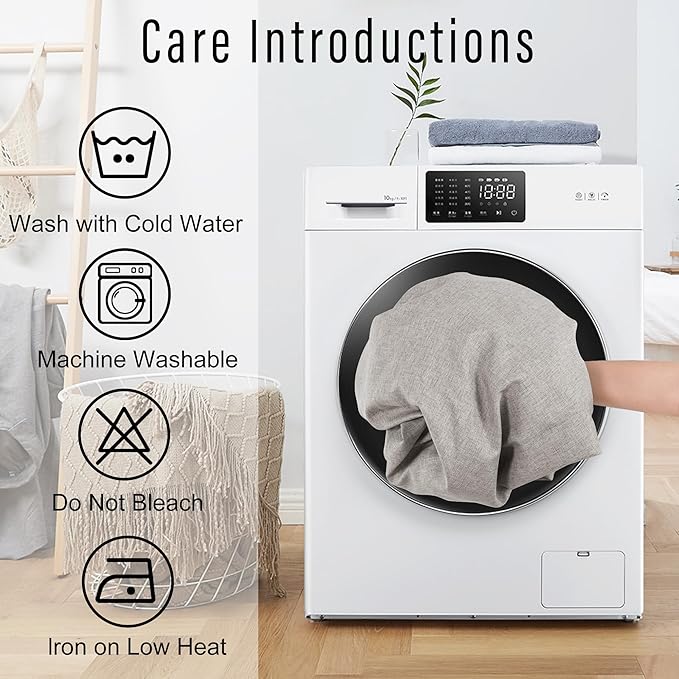 DWCN Faux Linen Tablecloth Rectangle - Fabric Waterproof Spill-Proof Wrinkle and Stain Resistant Tablecloths Decorative Farmhouse Table Cover for Kitchen Dining Party, 54 x 80 Inch, Light Grey