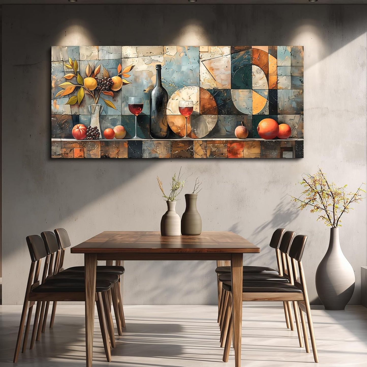 KELIYUAN Large Wall Art For Kitchen Wall Decor For Living Room Restaurant Pub Decorations Wine Glass Wall Painting Still Life Abstract Pictures Canvas Artwork Dining Mural Home Decoration 72x32 In