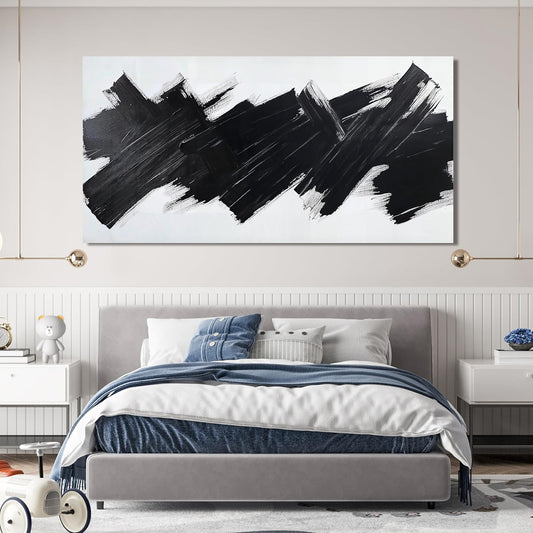 Abstract Wall Art Decor Modern Large Wall Art For Living Room Black Canvas Wall Art Large Artwork for Walls Abstract Canvas Art Canvas Print Art Work For Home Kitchen Office Wall Decor 29" X 58"