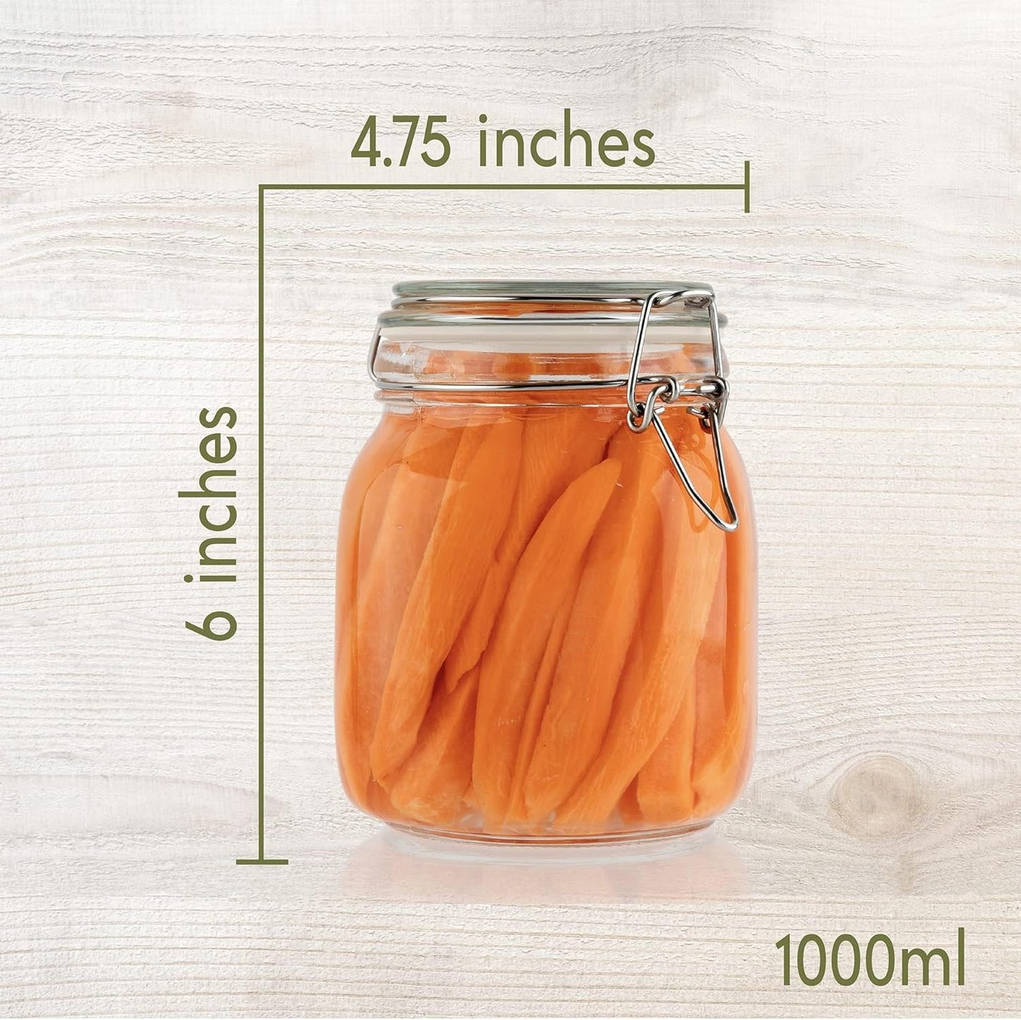 Galashield Glass Jars with Lids Food Storage Jars with Airtight Lids Leak Proof Glass Canisters Kitchen Jars [32 oz]