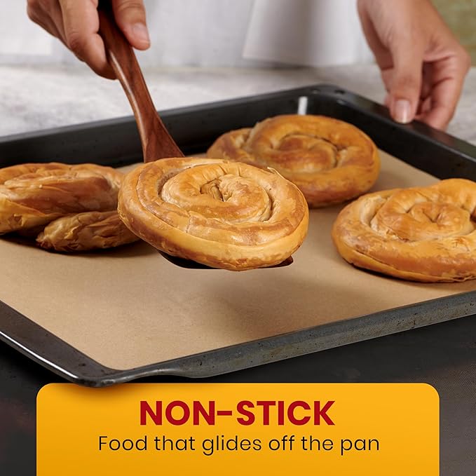 [220 Sheets] Full Sheet Pan 16 x 24 Inch Parchment Paper Baking Sheets by Baker’s Signature | Precut Silicone Coated & Unbleached – Will Not Curl or Burn – Non-Toxic & Comes in Convenient Packaging